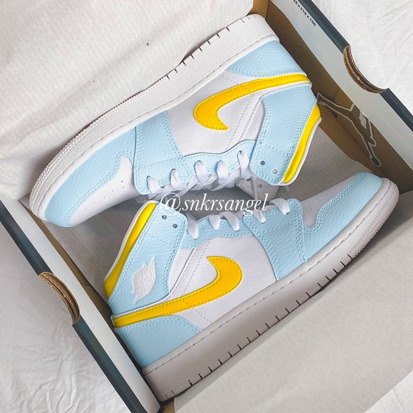 Nike custom air jordan 1 mid sneakers - Picture 1 of 2